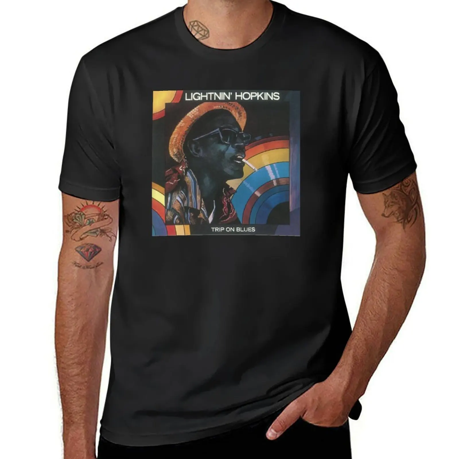 

Lightnin' Hopkins T-Shirt vintage clothes anime clothes boys whites mens graphic t-shirts anime