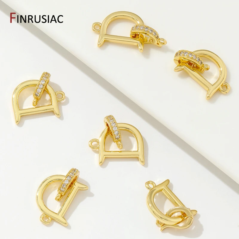 18K Gold Plated Brass Fasteners For Bracelets Lock,Jewelry Clasps Accessories,DIY Needlework Beads Jewelry Making Findings