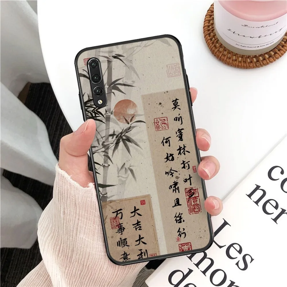 Chinese Style Wish Good Luck Freedom Phone Case For Huawei P 8 9 10 20 30 40 50 Pro Lite Psmart Honor 10 Lite 70 Mate 20lite