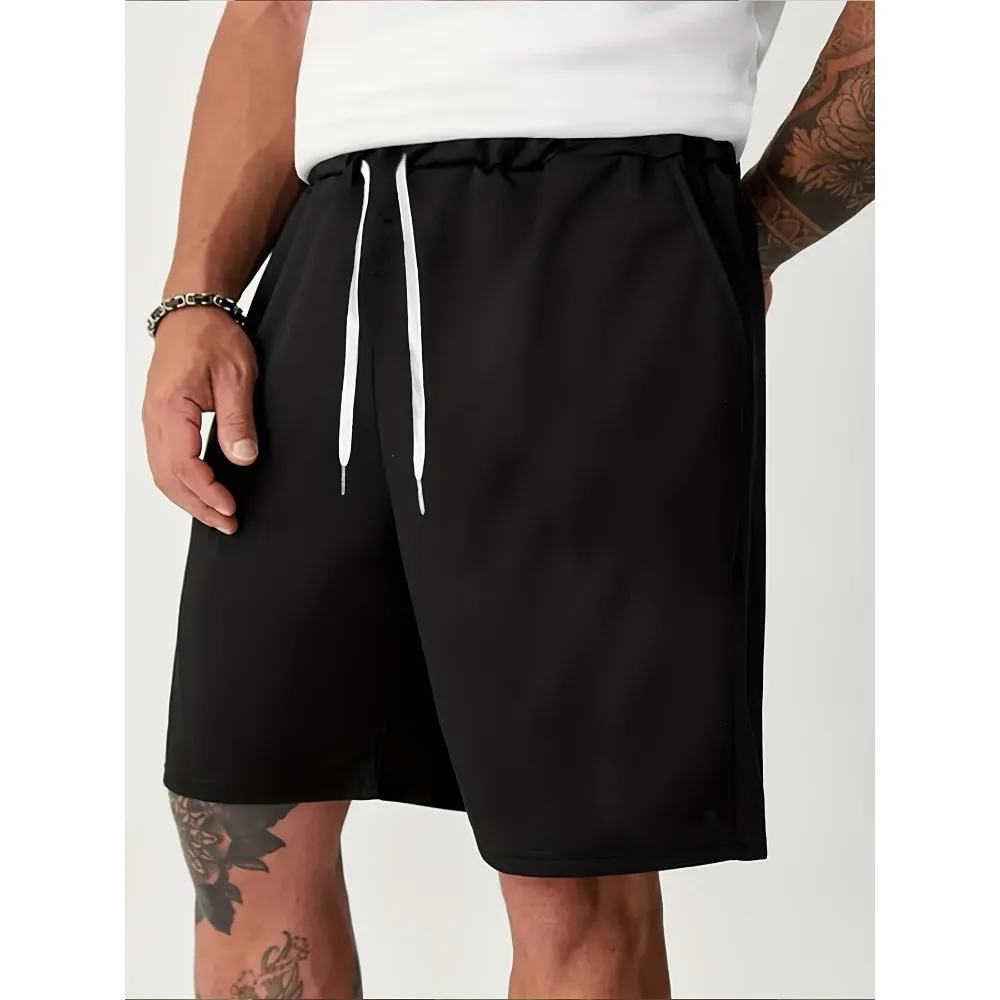 メンズ ライトグレー 通気性 スポーツ ショーツ、多機能 カジュアル 四季対応 ショーツ、伸縮性ウエストバンドとドローストリング付き