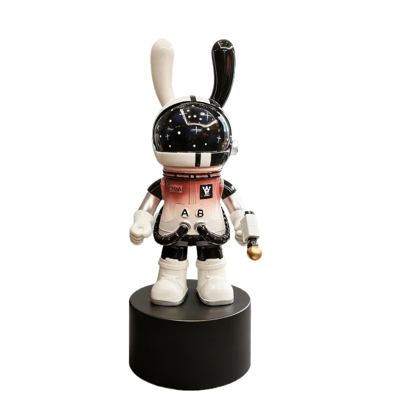 Large Piggy Bank Living Room Floor Ornaments Painted Resin Crafts Animal Figurine Model Modern Home Decor Space Rabbit Sculpture