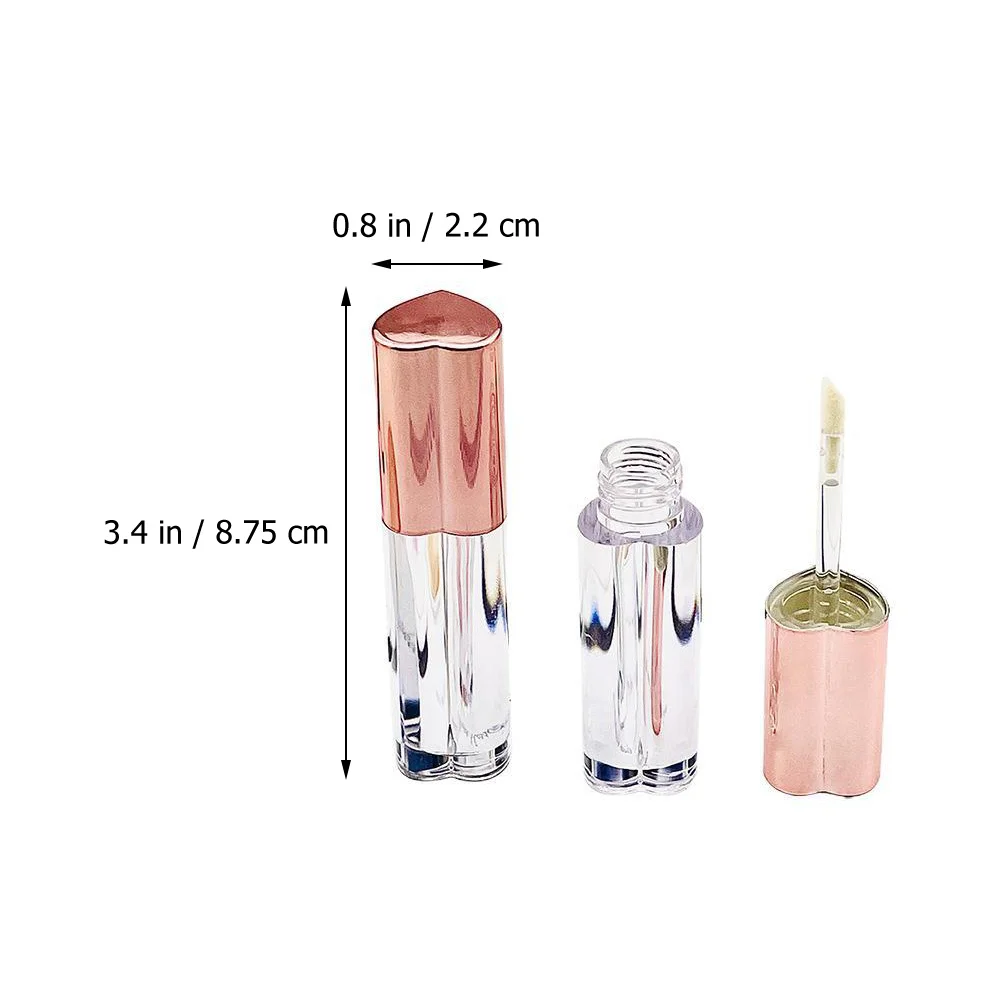 Botella vacía de 4 piezas para brillo de labios, tubos de Tubo Transparente, relleno de lápiz labial, botellas rellenables huecas, soporte de plástico, bálsamos de viaje