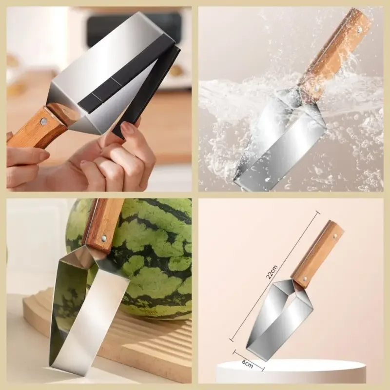 Stainless Steel Watermelon Slicer Easy To Clean Fruit Cutting Triangle Molds Multifunctional Simple Fruit Pulp Dividing Knife