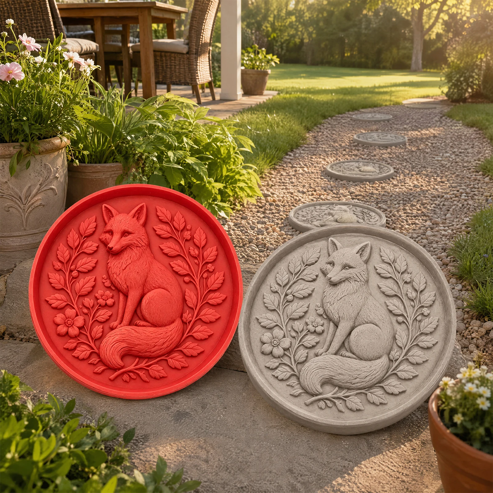 Sunflower Garden Path Reusable Plastic Paver DIY Concrete Stepping Stone Outdoor Decor