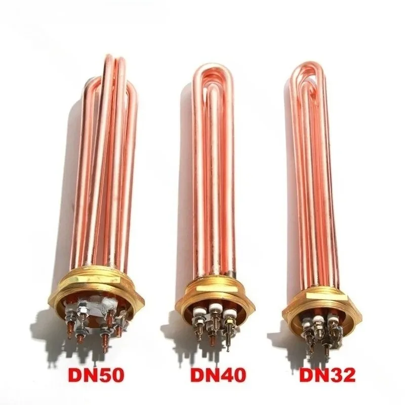 Copper Water Heating Element DN32 (41mm) DN40(47mm) DN50(58mm) 110V/220V 3/4.5/6/9/12KW Tubular Heater Resistance 1PC