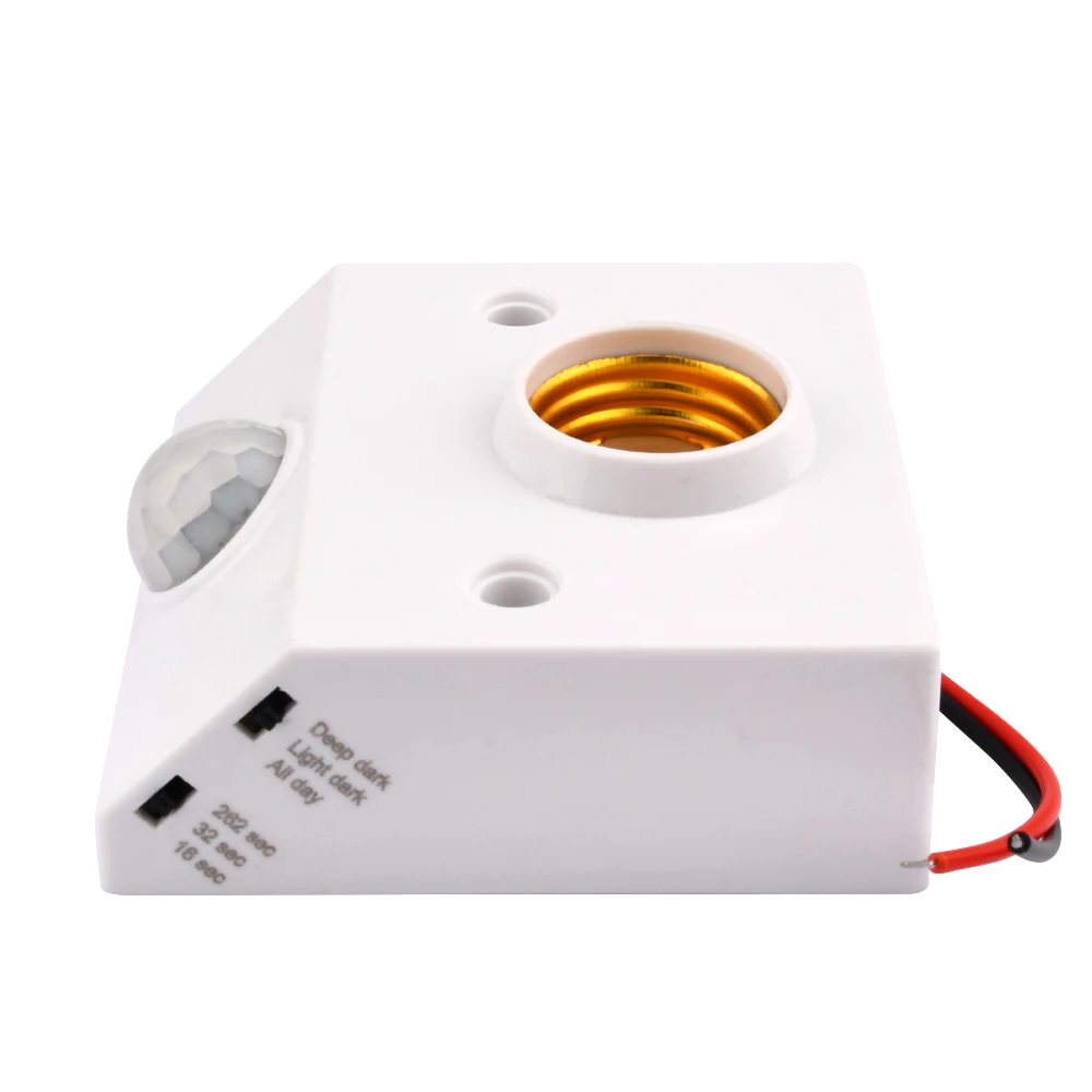 AC110-240V LED Automatic Human Body Infrared IR Sensor Lamp Holder LED Bulb Light E27 Base Wall Lamp Holder