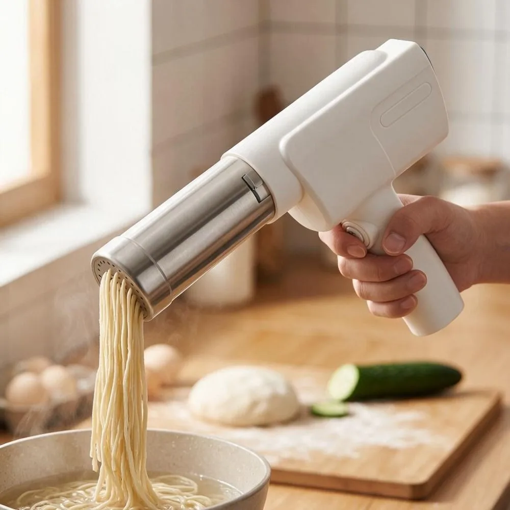 Handheld Electric Noodle Maker USB Charging Wireless Automatic Noodle Presser Long-lasting with 5 Molds Noodle Pressing Machine