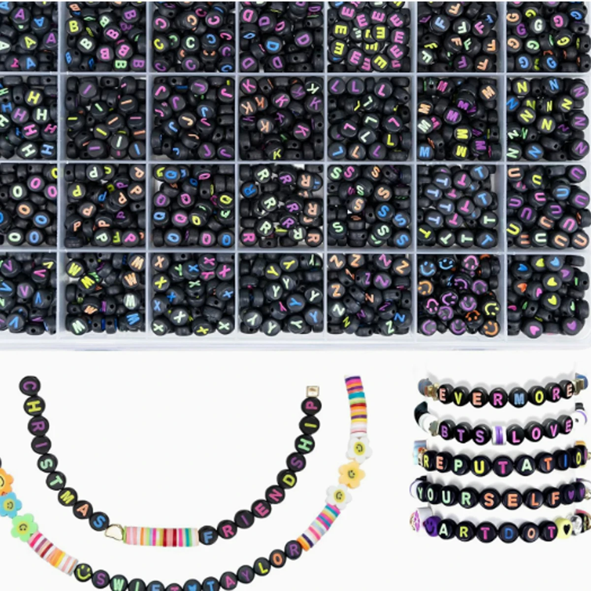 

2080pcs 7mm acrylic letter bead jewelry making supplies, combined DIY jewelry set