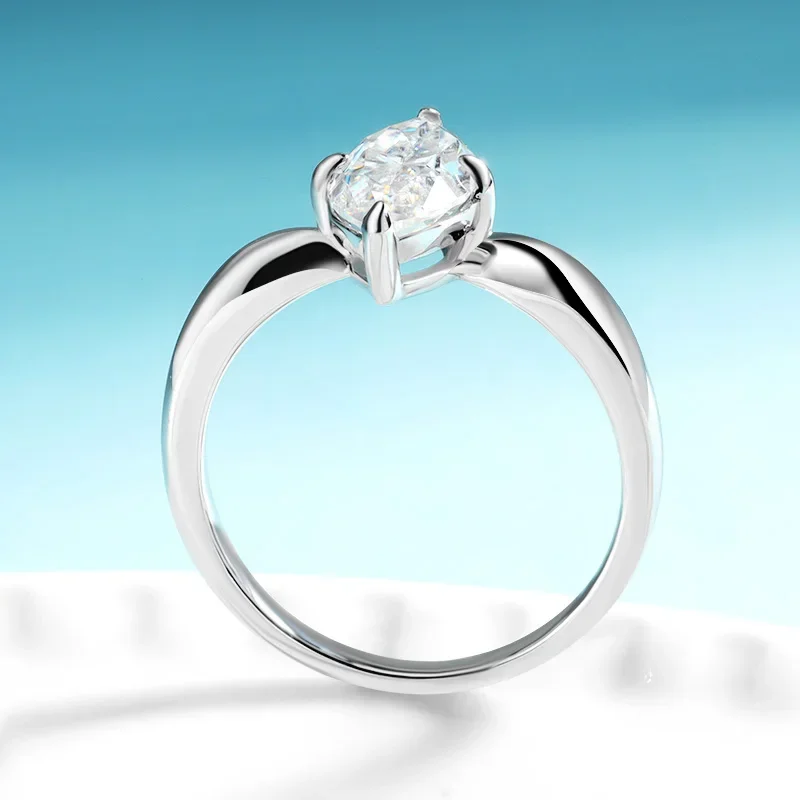 TFGLBU Trendy 1/2/3CT D Color Marquise Cut Moissanite Band with Gra Certificate S925 Silver Wedding Rings for Women Wholesale