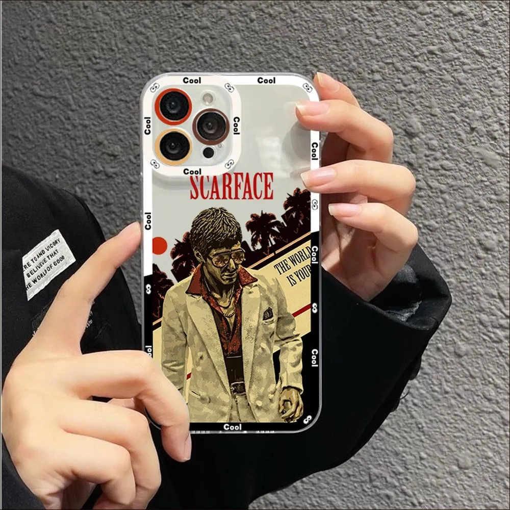 Scarface 1983 film Al Pacino movie Phone Case For iPhone 14 13 12 11 Pro Max Mini X Xs XR 6 7 8 Plus SE 2020 Transparent Case