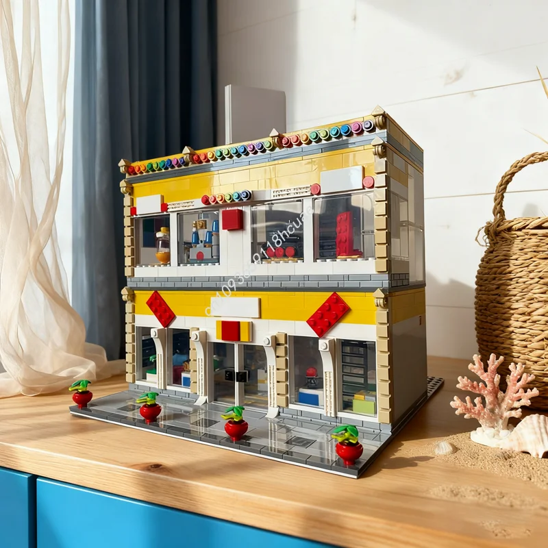 1595 pz MOC Negozio Modulare Alternativo Costruire Modello Building Blocks Costruzione Idea Creativa Regali Di Natale Giocattoli Educativi Per Bambini