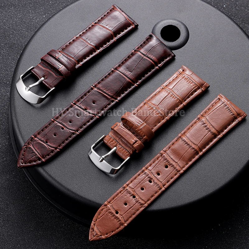 12mm 14mm 16mm 18mm 20mm 22mm 24mm Leather Watch Band for Seiko for Omega for Rolex Universal Bracelet Men Women Sport WristBand