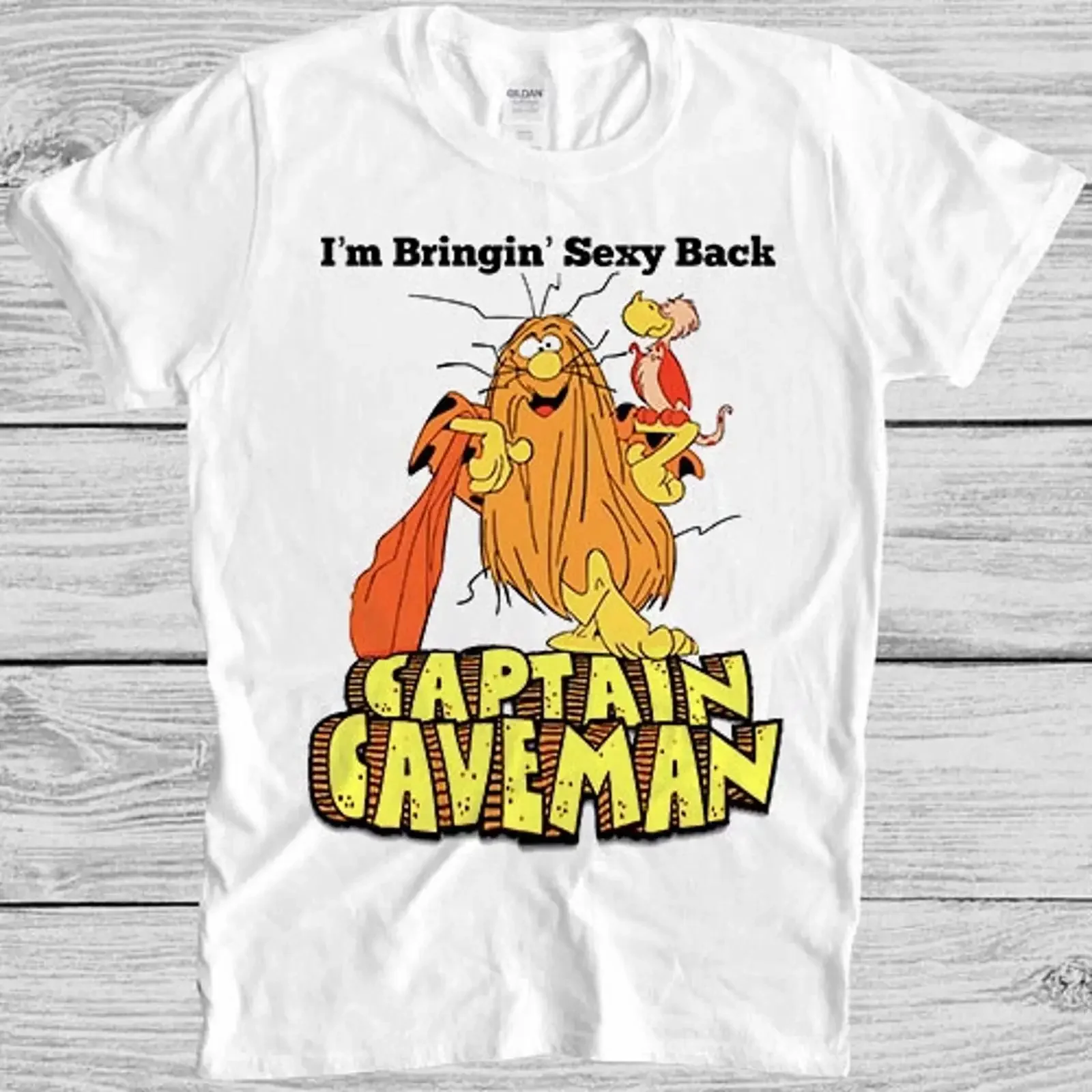 Camiseta Captain Caveman, dibujo animado de programa de televisión de los años 80, regalo genial para niños, M344, vintage, lavada, transpirable, elegante y versátil