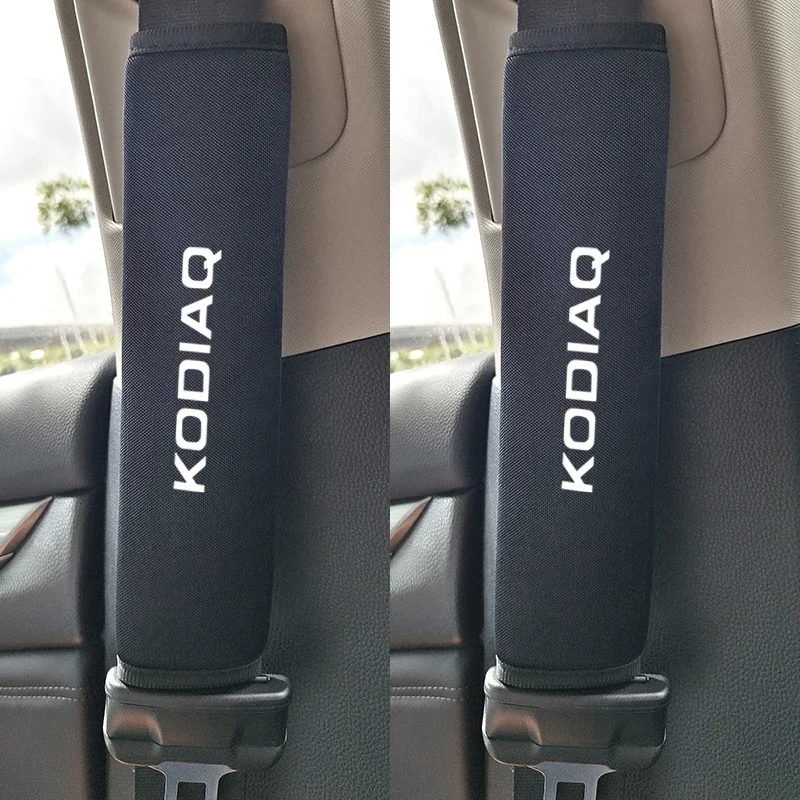 2Pcs Car Seat Safety Belt Cover Shoulder Strap Pad Auto Accessories Fit For Skoda Kodiaq 2025 2023 2022 2021 2020 2019 2018 2017