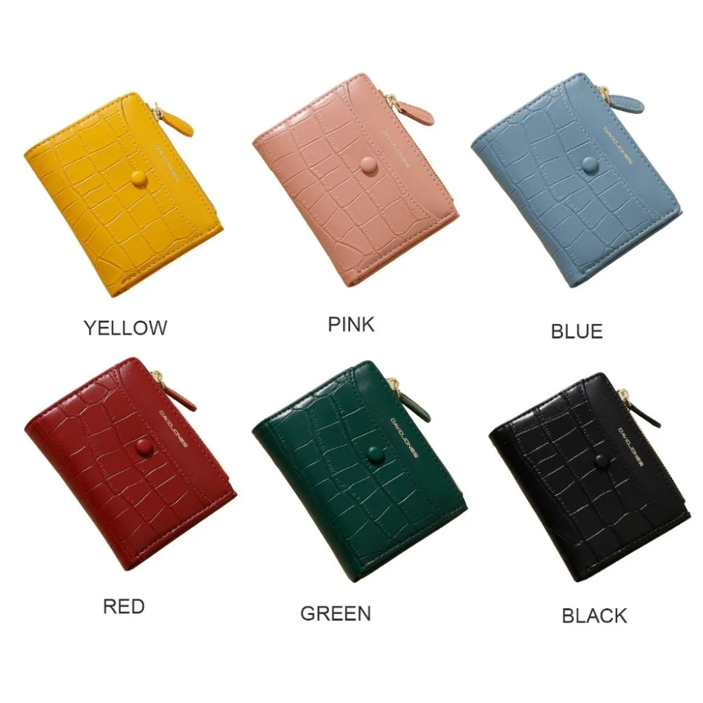 กระเป๋าสตางค์ผู้หญิงหนัง PU สไตล์มินิมอล คุณภาพสูง พกพาสะดวก พับสองตอน แบบซิโร่  ใส่บัตรได้ หลายฟังก์ชั่น