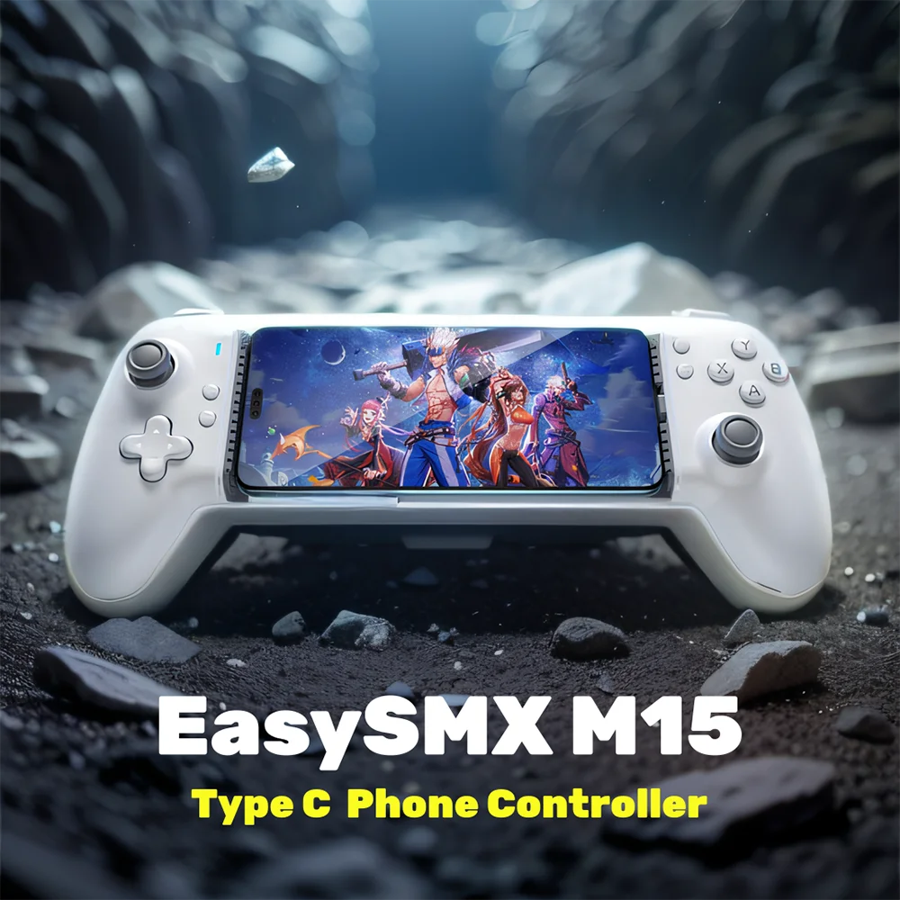 EasySMX M15 게임패드 C 타입 휴대폰 컨트롤러, 안드로이드 아이폰 15 클라우드 게임 Xbox 게임 패스, 기계식 홀 호환 