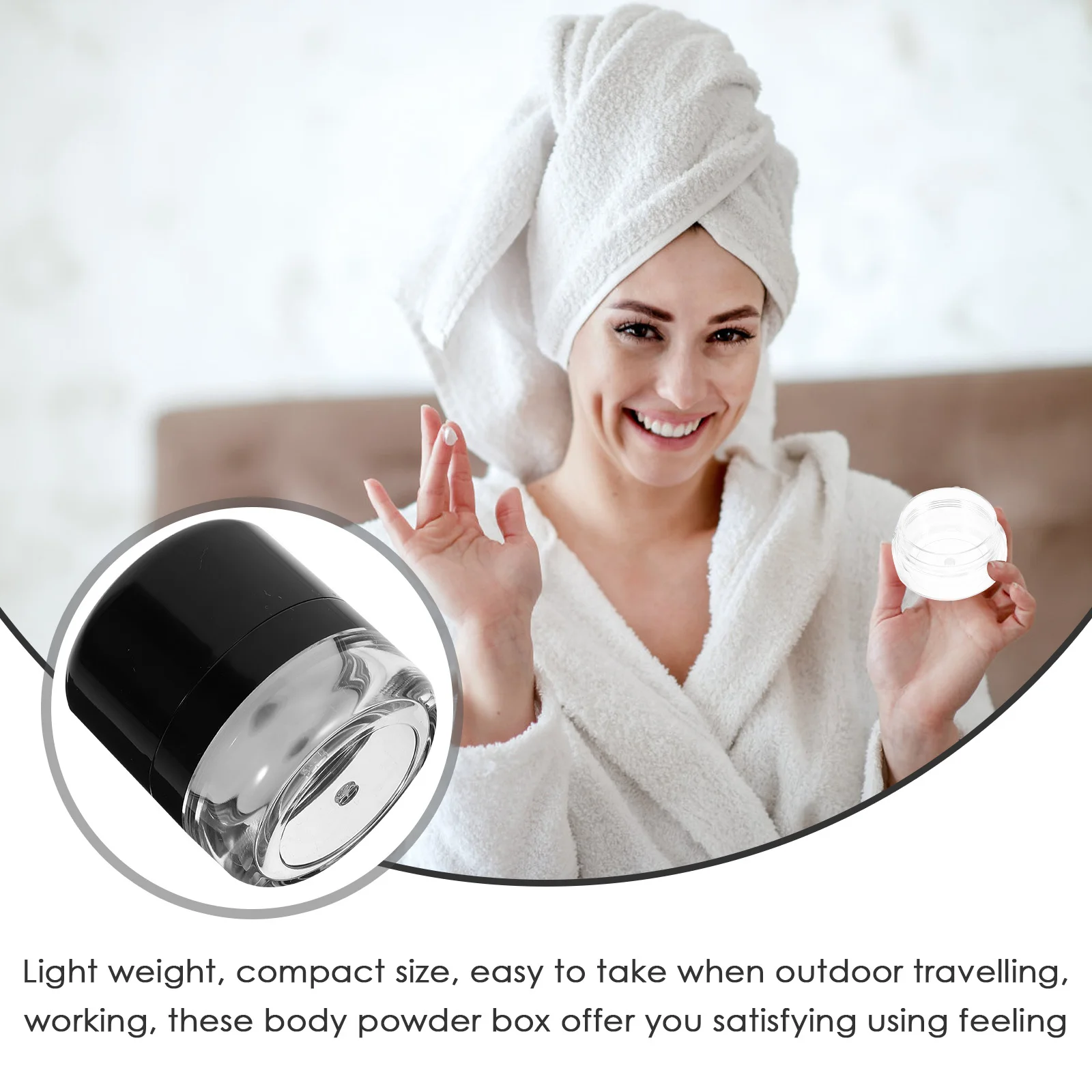 Powder Box Mini Plastic Containers With Lids Empty Travel Jars For Makeup Loose Powder Talc Sample Storage