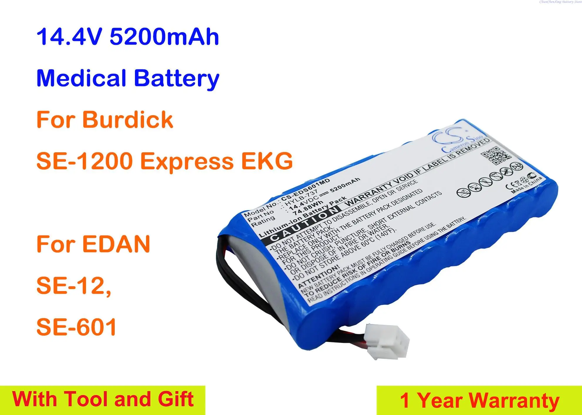 Cameron Sino 14.4V 5200mAh Medical Battery TWSLB-004 for Burdick SE-1200 Express EKG, HYLB-727 ,TWSLB-004 For EDAN SE-12, SE-601