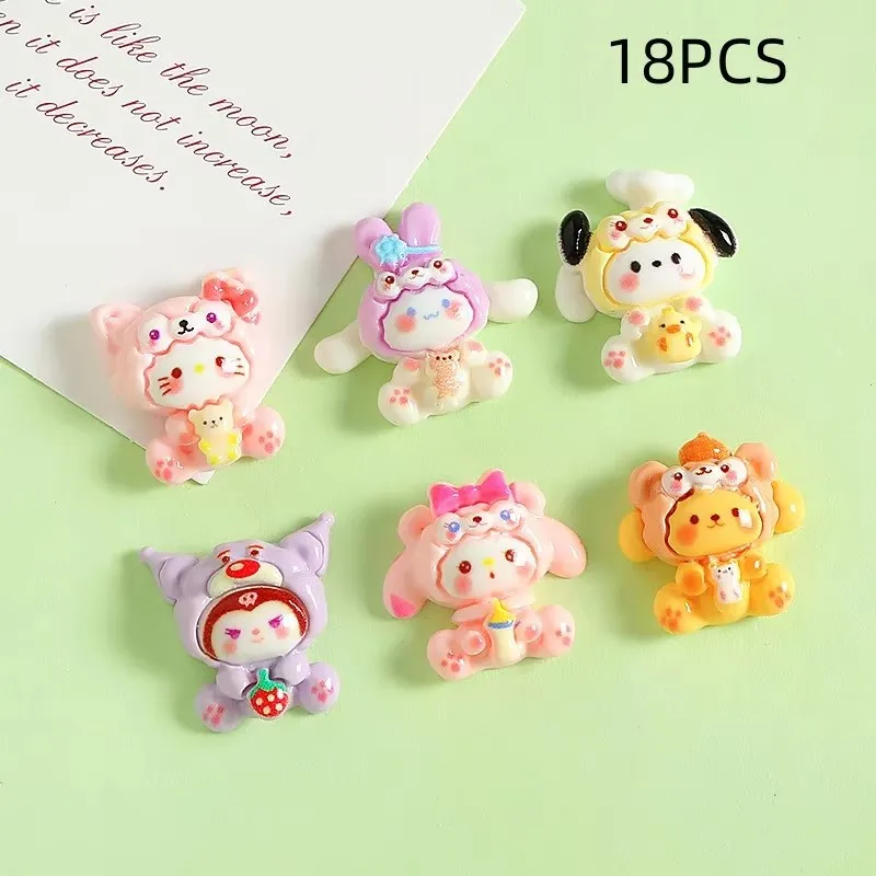 NEW 18/20PCS Cute Cartoon Animals Cream Gel DIY Handmade Phone Case Hair Clip Hole Shoes Key Chain Resin Small Accessories ﻿ view 5