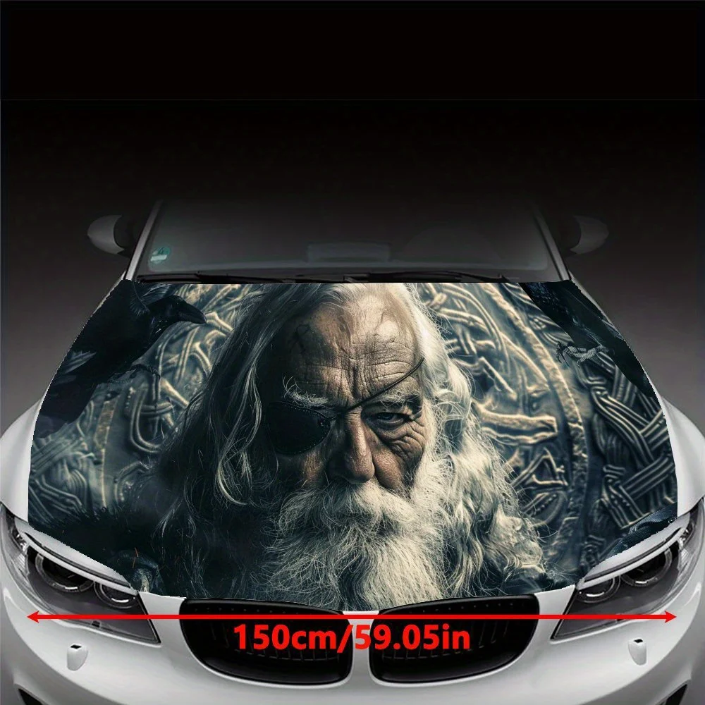 Dark Raven One Eyed Sage Car Hood Vinyl Wraps, wasserdichte PVC-Autohaubenaufkleber, selbstklebende, kratzfeste Aufkleber für En