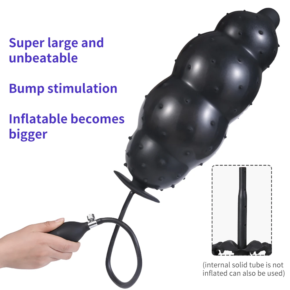 Longer Bigger Inflatable Anal Plug Expandable Dildo Pump Huge Particle Butt Plug Prostate Massager Anal Sex Ass Dilator Bdsm Toy