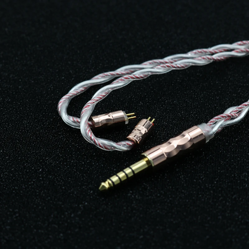 Imagem -04 - Xinhs-copper Hifi Earphone Upgrade Cabo 4-core Graphene Mixed Ouro e Prata Liga 2pin 3.5 mm mm mm 4.4 mm