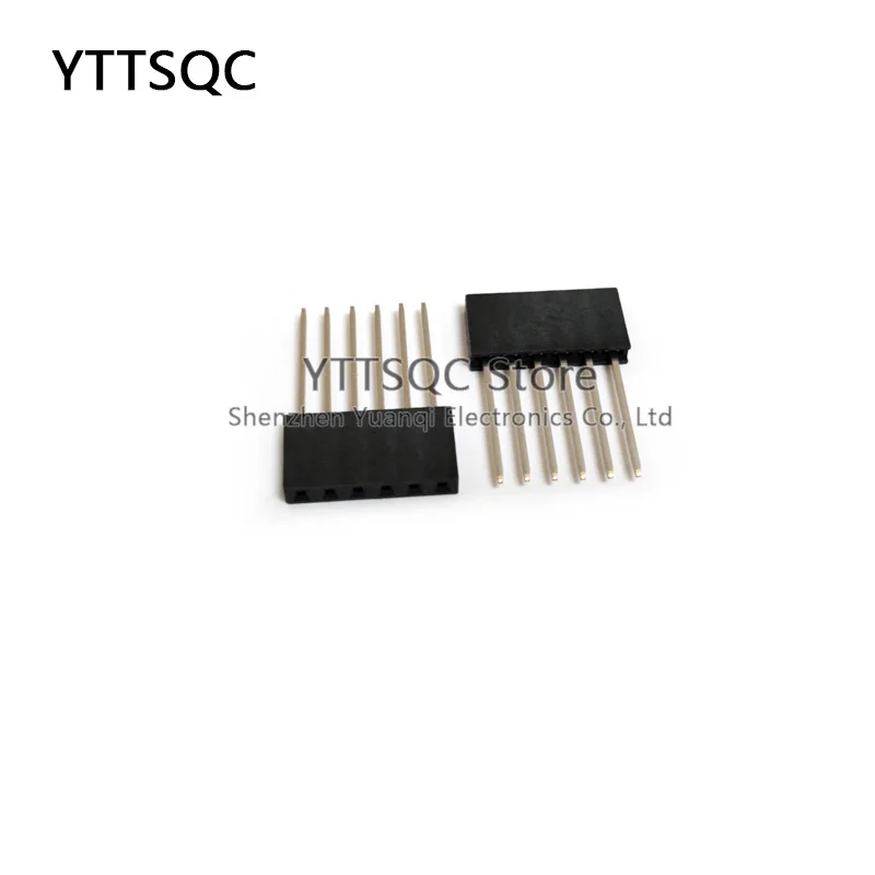 10pcs 2.54mm 1x/6/8/10 Pin 1*6P 1*8P 1*10P Single Row Straight FEMALE Stackable 15mm Long Legs Header For Arduino Shield