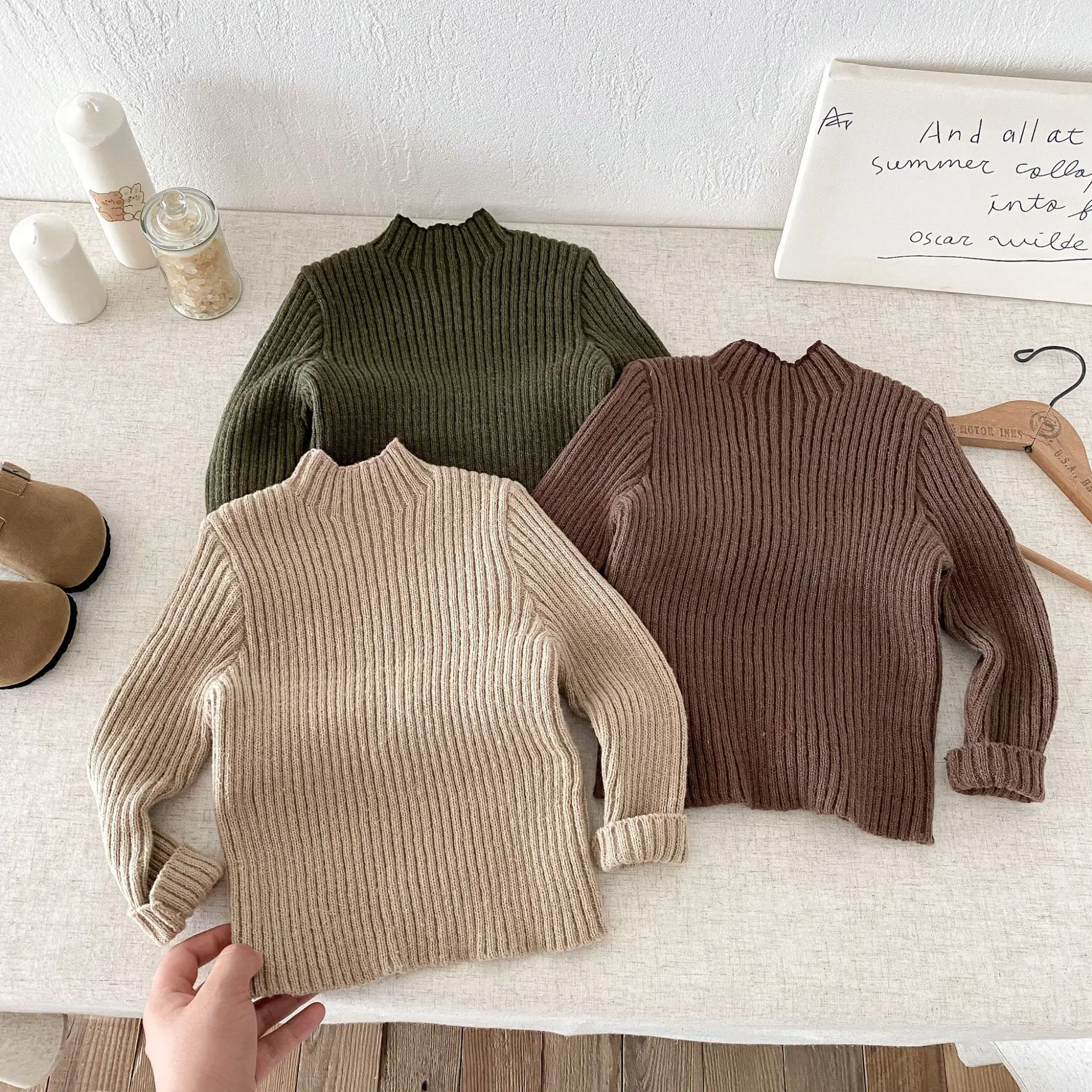2025 Autumn New Children Long Sleeve Sweater Girls Knit Shirts Cotton Baby Knitted Pullover Kids Casual Sweater Infant Clothes
