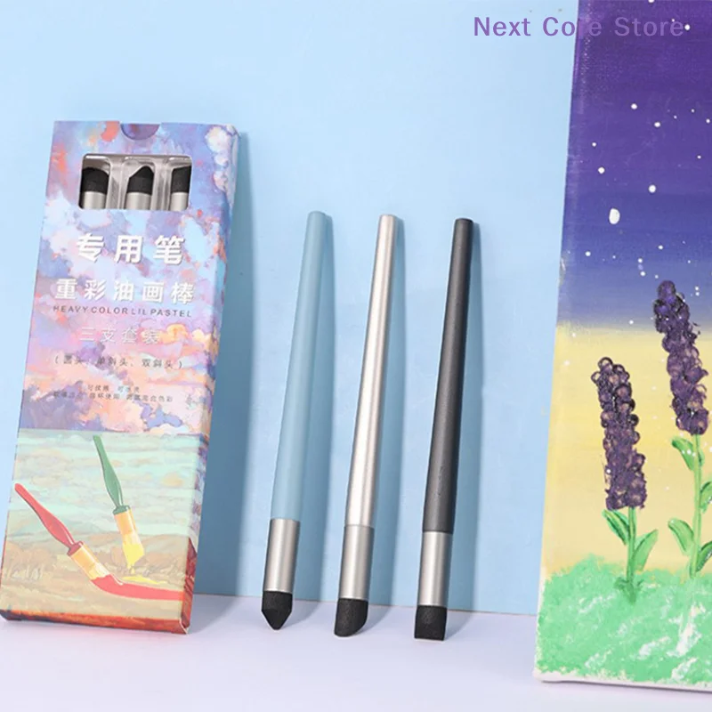[NC]1/3Pcs For Oil Painting Washable Sketch Rubbing Brush Reusable Drawing Art Blenders Sponge Pen Pastel Tool[NC]