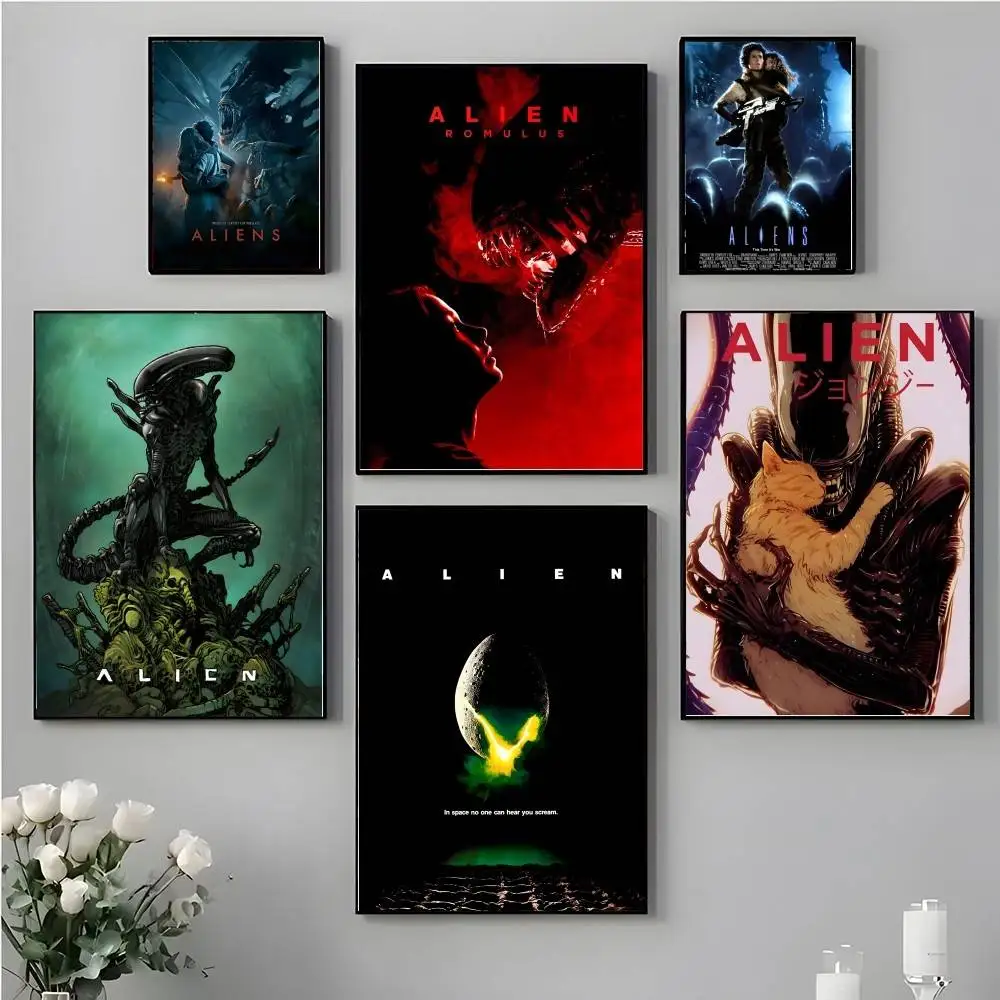 Horror Movie A-AlienS Poster Wall Art Print Art Suitable For Living Room Bedroom Bar Parlor Home Decoration Gift