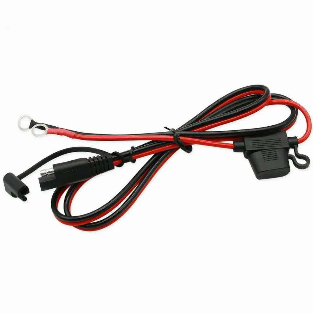 12-24V 16AWG SAE 2 Pin Quick Disconnect To O Ring Terminal Harness Connecter With 10A Fuse For Battery Charger Cable Connector