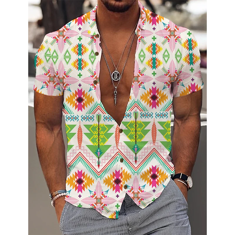 Stilvolle Herren Luxus Social Camisa Hawaii Blumen übergroße Kurzarmhemd Harajuku Vintage Muster Sommer Freizeit kleidung