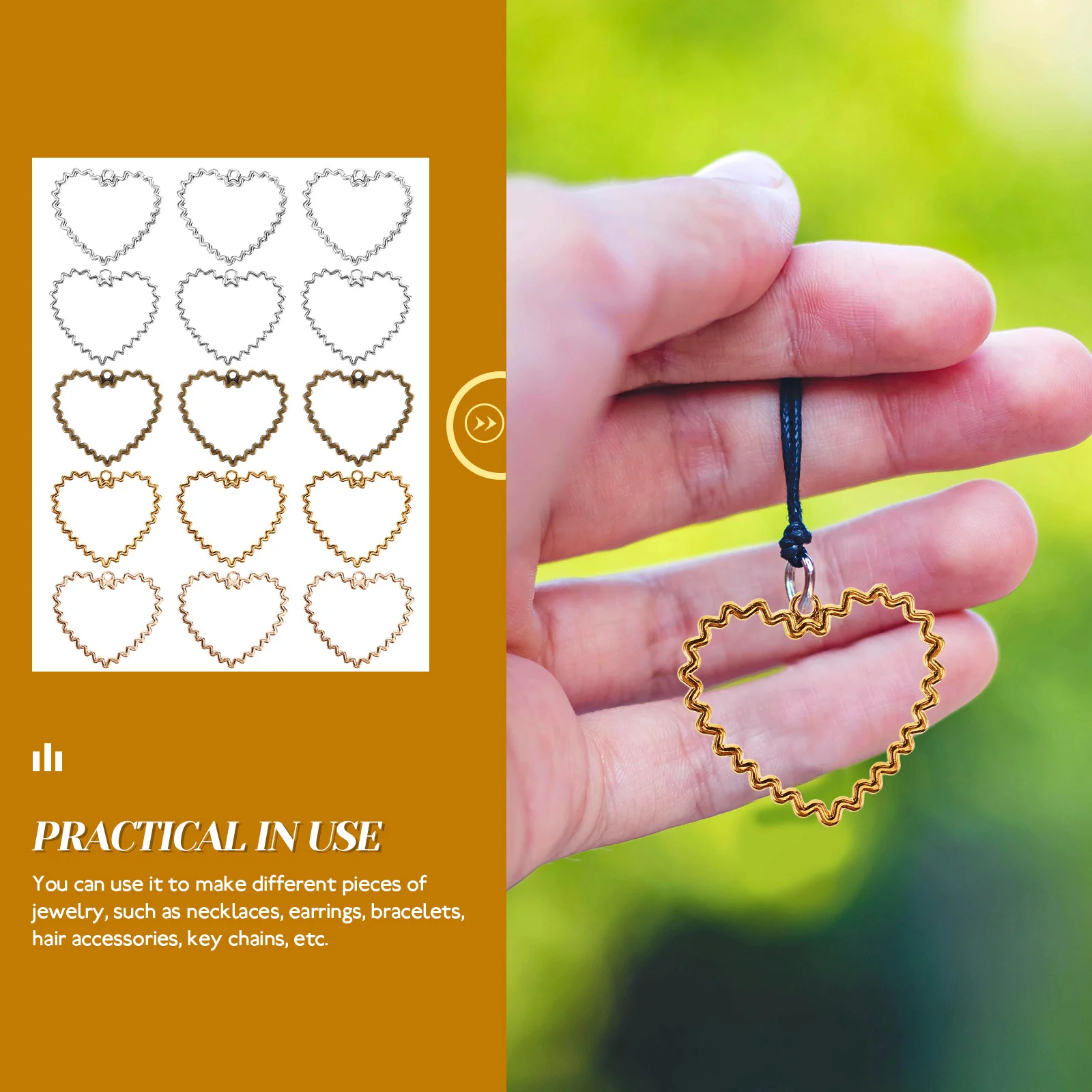 

50Pcs Heart Charms Alloy Pendants Handmade for Necklace Bracelet Earrings Jewelry Craft Making Accessories Heart Charms