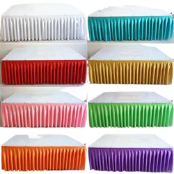 Baby shower table skirt wedding party banquet stage ice silk chiffon table skirt for table cloth table skirting for birthday