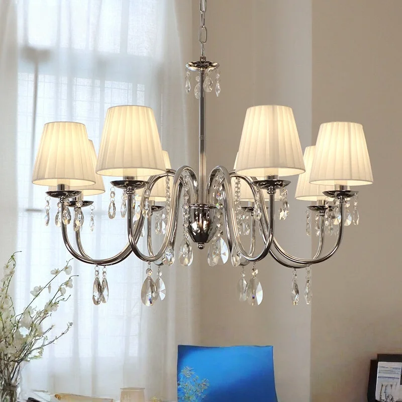 French Retro Led Crystal Chandelier Home Decoration Living Room Dining Room Coffee Villa Bedroom Three Color Light Fixture