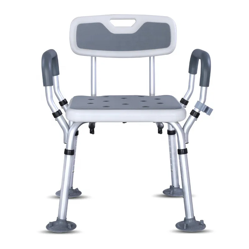 

Elderly shower bench with armrests and backrests aluminum alloy shower chair