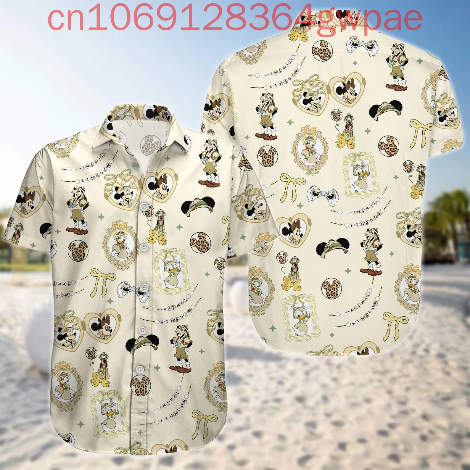 

Повседневная гавайская рубашка с 3D принтом Минни Микки, мужская и женская пляжная рубашка с коротким рукавом, повседневные гавайские рубашки для летних каникул Disney