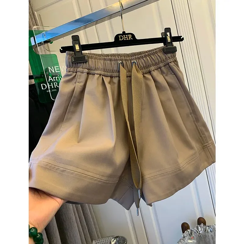 

Women Plus Size Casual Suit Shorts Elastic Waist Drawstring Loose Wide Leg Summer Shorts