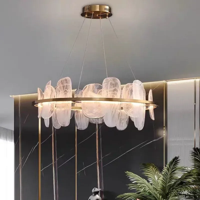 2026 New Modern Handmade Cloud Glass LED Ceiling Chandelier Villa Bedroom Living Room Dining Room Luxury Art Deco Hanging L