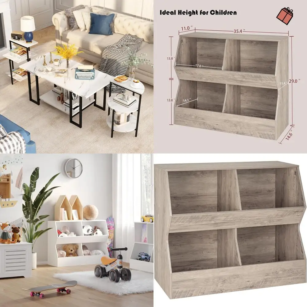 Lamerge Coffee Table Set of 3,Rectangle Coffee Table&2 Accent Table,Faux Marble Tabletop,3 Piece Living Room Table Sets with Mul