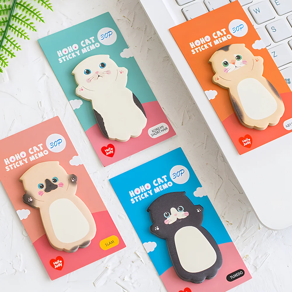 Novità Cute Cat Paw Sticky Notes Funny Kawaii Memo Pad Post blocco note cancelleria estetica Check List To Do Index Tabs Stickers