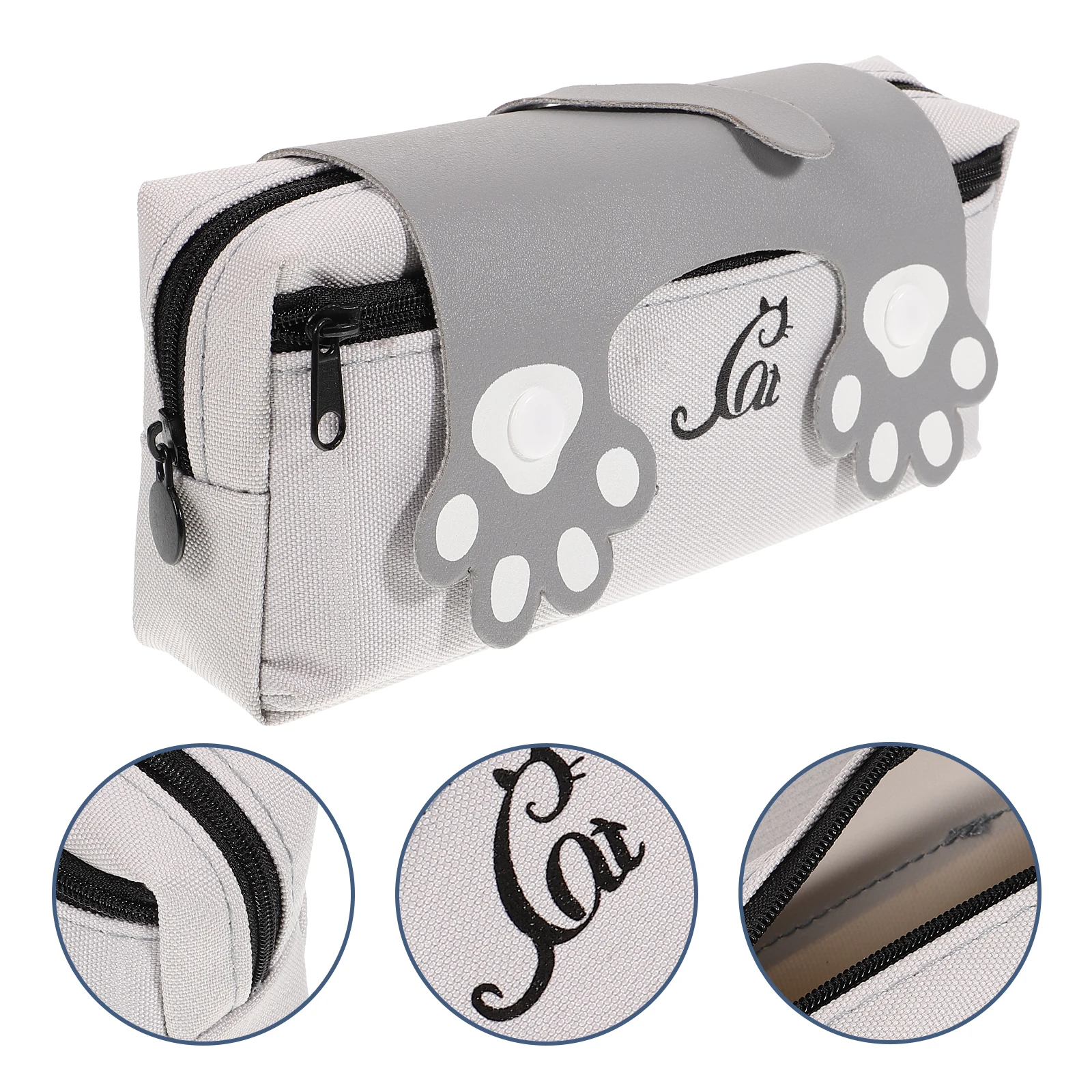 

Cartoon Canvas Pen Bag Cute Cat Stationery Pouch Portable Kids Zipper Storage R om Color Pencil Case Student Supplies