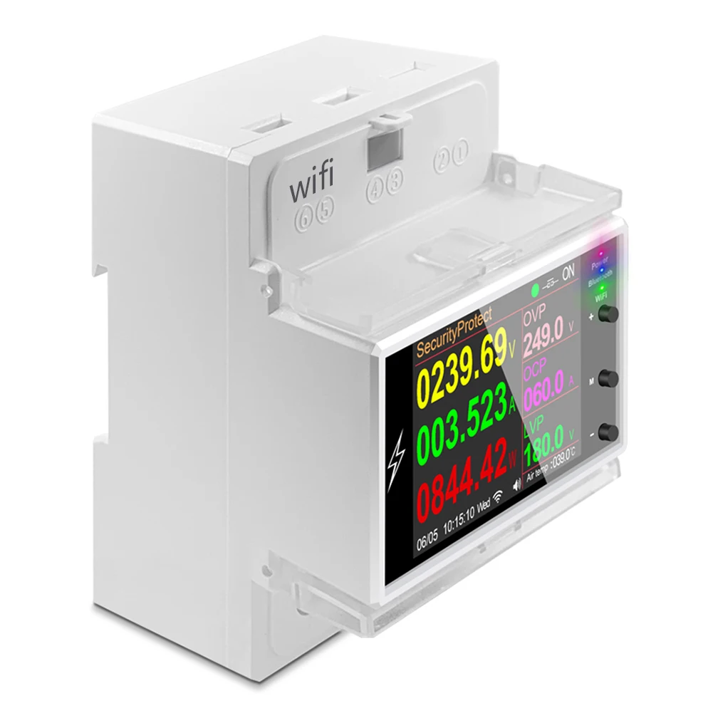 AT4PW Smart Electricity Meter Remote Control WiFi Digital Power Energy Din Rail Monitor Share Management Easy Installation