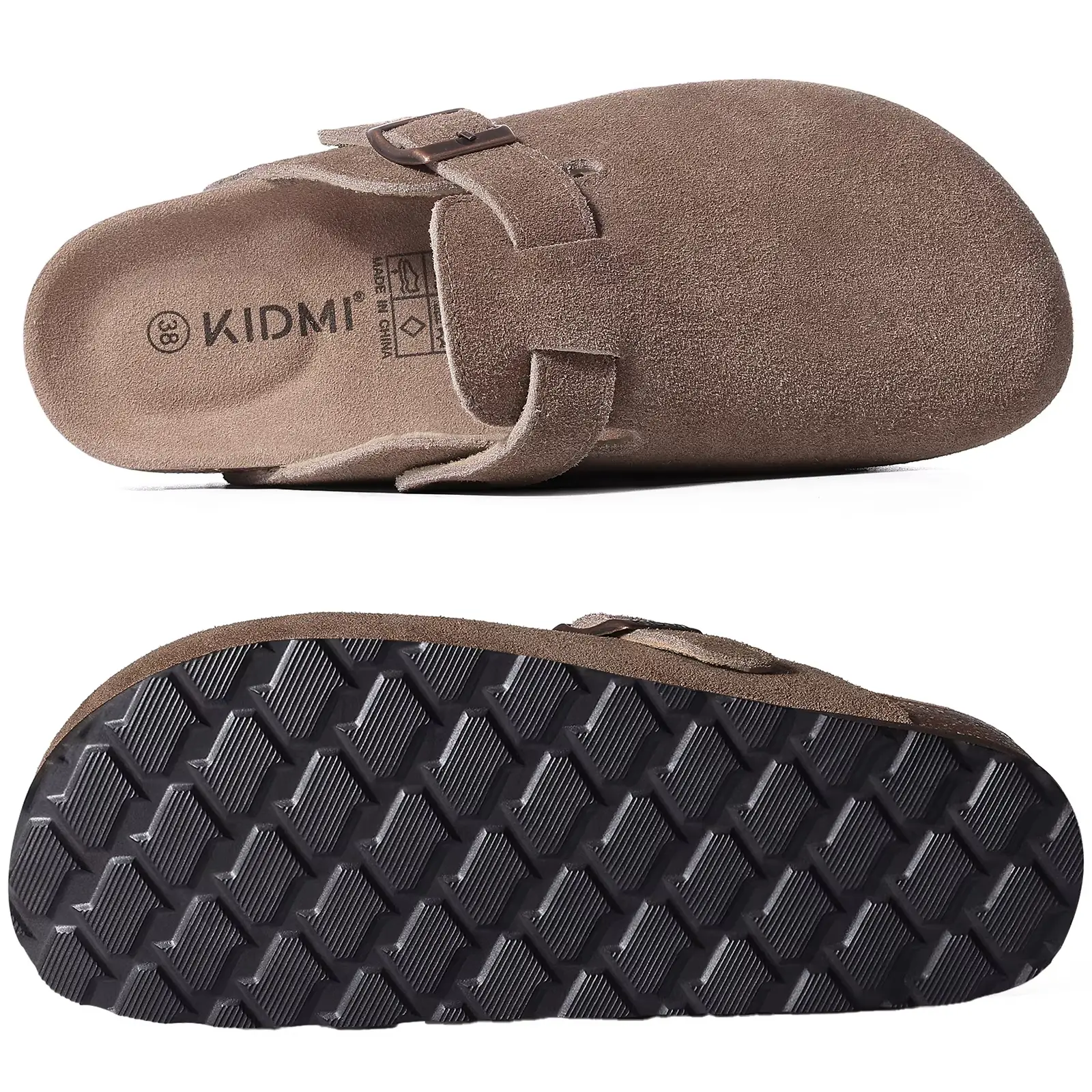 Comwarm moda masculina camurça mules chinelos novas mulheres tamancos palmilha de cortiça sandálias com suporte arco ao ar livre praia slides sapatos para casa