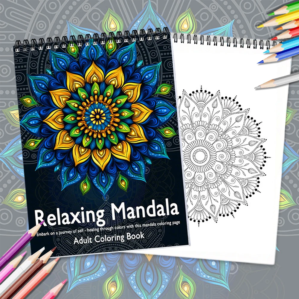 كتاب تلوين ماندالا للكبار، كتاب صور لتخفيف التوتر للكبار، ممارسة الألوان الإبداعية، هدايا العطلات وأعياد الميلاد