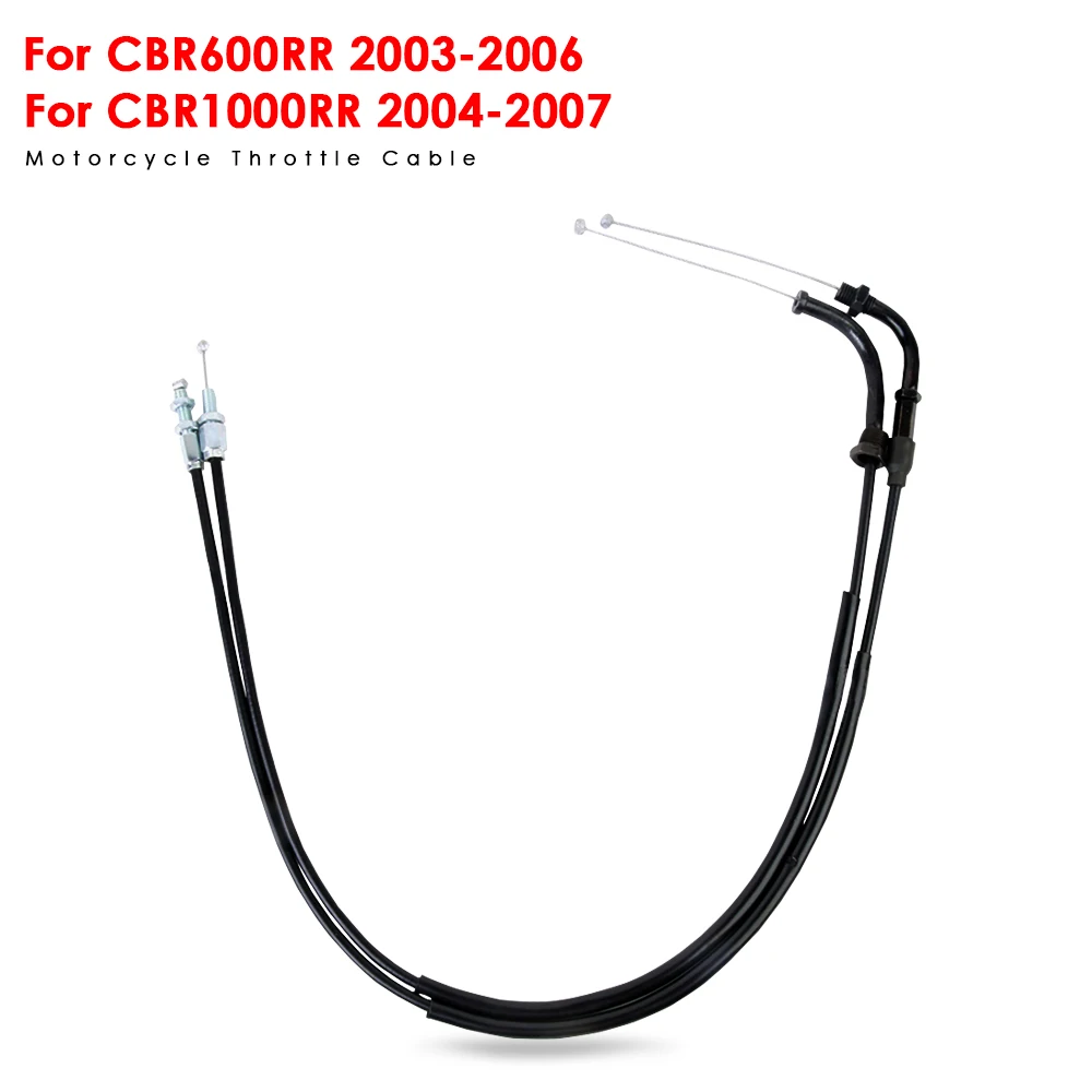 2Pcs Motorcycle Throttle Cable Black Brake Clutch Wire for Honda CBR1000RR CBR600RR CBR 600 1000 RR 600RR 1000RR 2003-2007 2004
