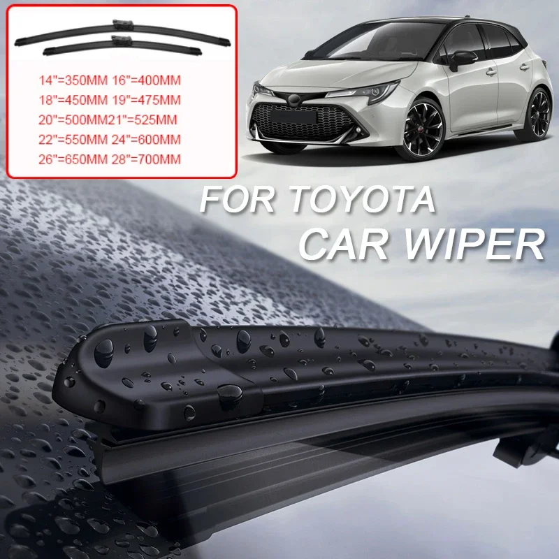 2PCS Car Blade Windshield Wiper For Toyota AVALON BZ4X CAMRY CHR COROLLA CROSS HARRIER VENZA MAIRAI PRIUS RAV4 YARIS CROSS VIOS