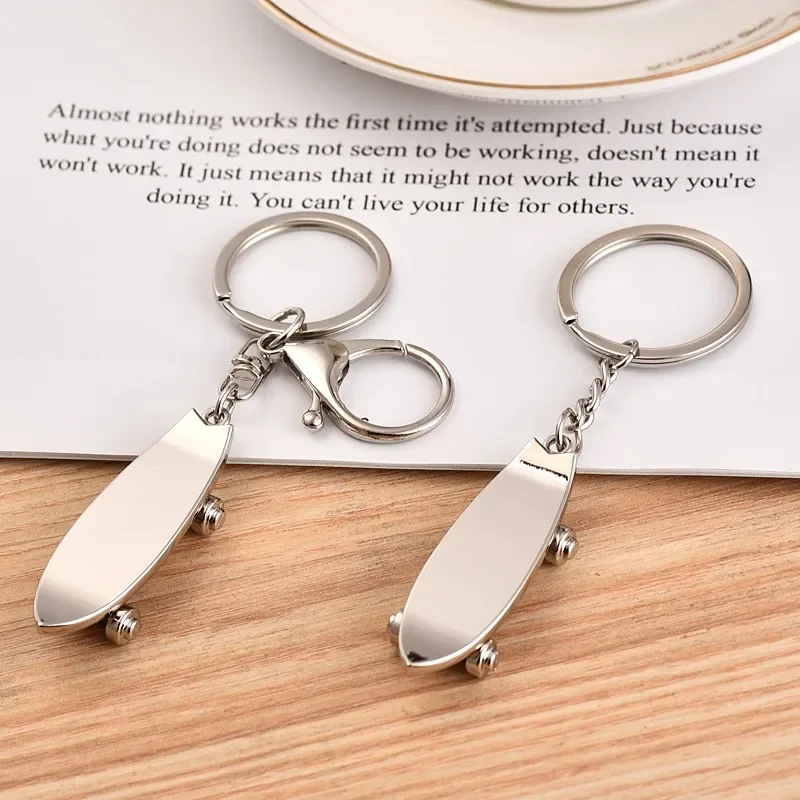 Mini-SkateBoard Keychains Cute Metal Car Keychain Creative Personality Accessories for Women Men