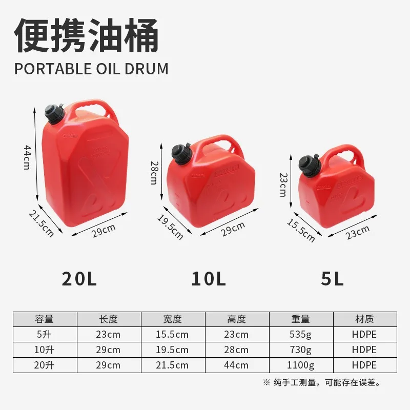 Plastic Fuel Drum, Portable Oil Drum, Car Motorcycle Outboard Motor Spare Fuel Tank