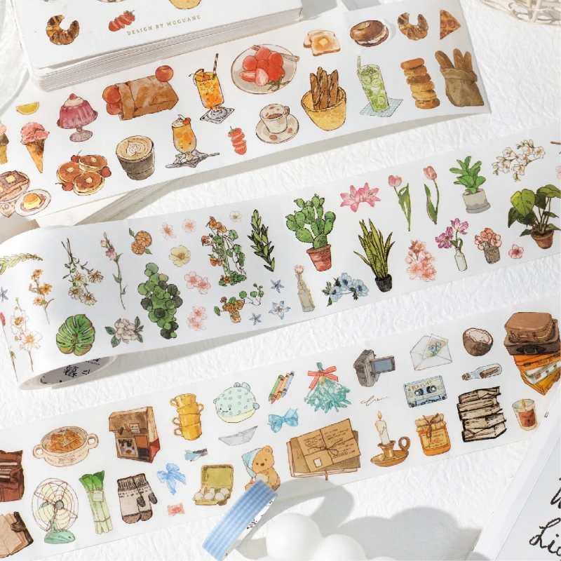 بطاقة عاشق 60 مللي متر * 2 متر 1 لفة [سلسلة رسم الحياة] حفلة الحلوى موضوع يومي شظايا الحياة دورة نمط اشي الشريط سكرابوكينغ